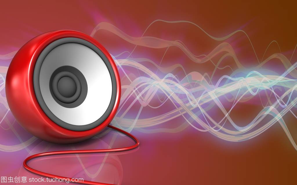 扬声器在背景的插图