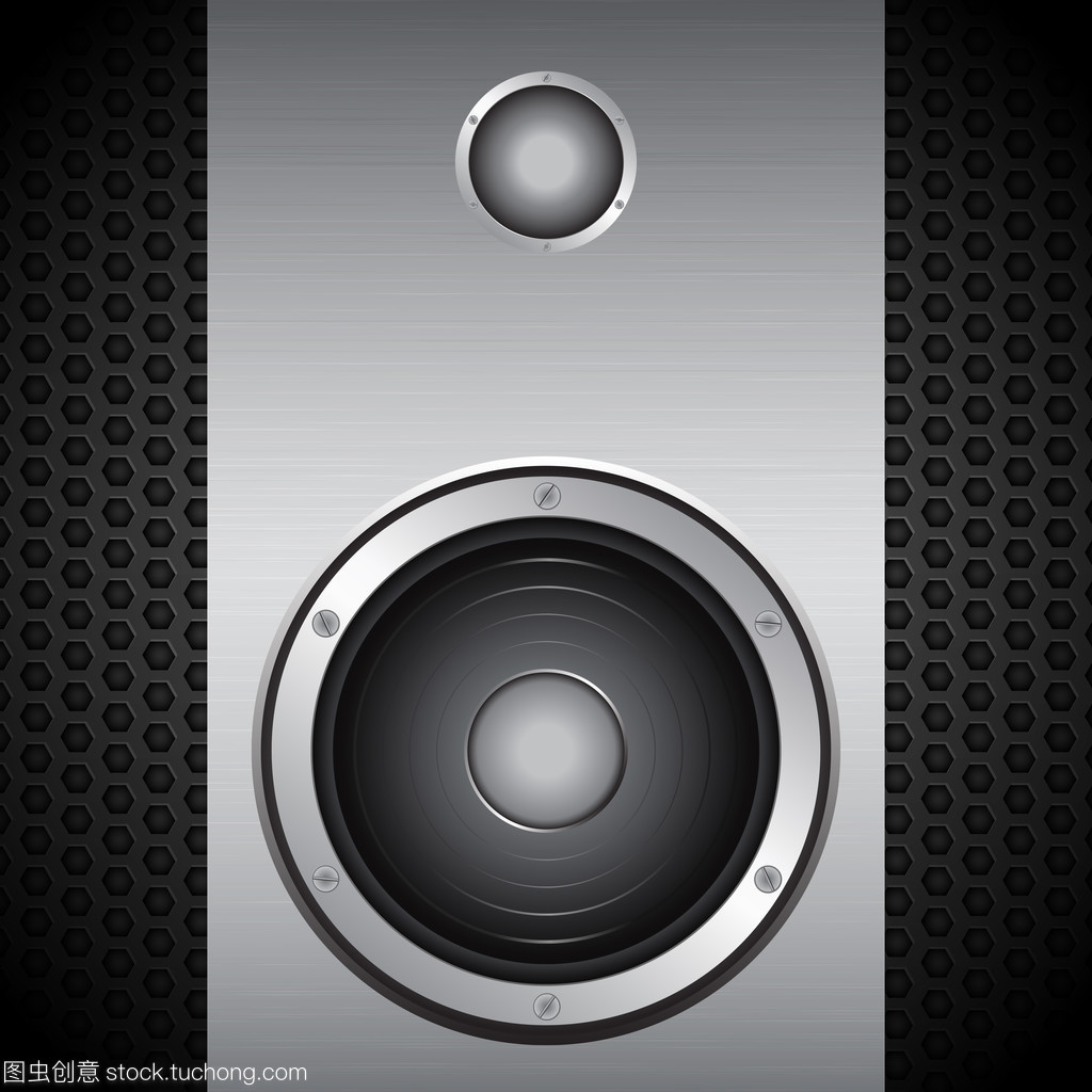 拉丝金属背景大扬声器