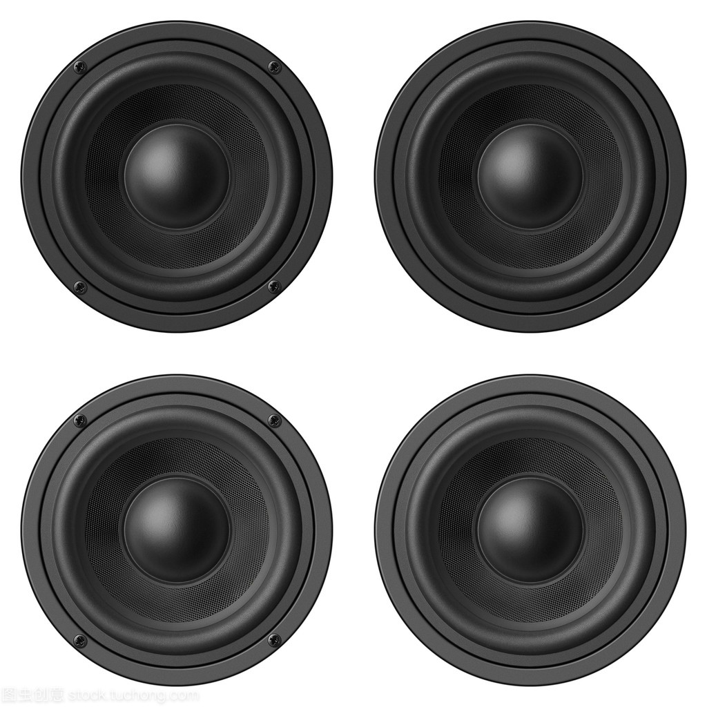立体声扬声器 白色背景下的声音艺术